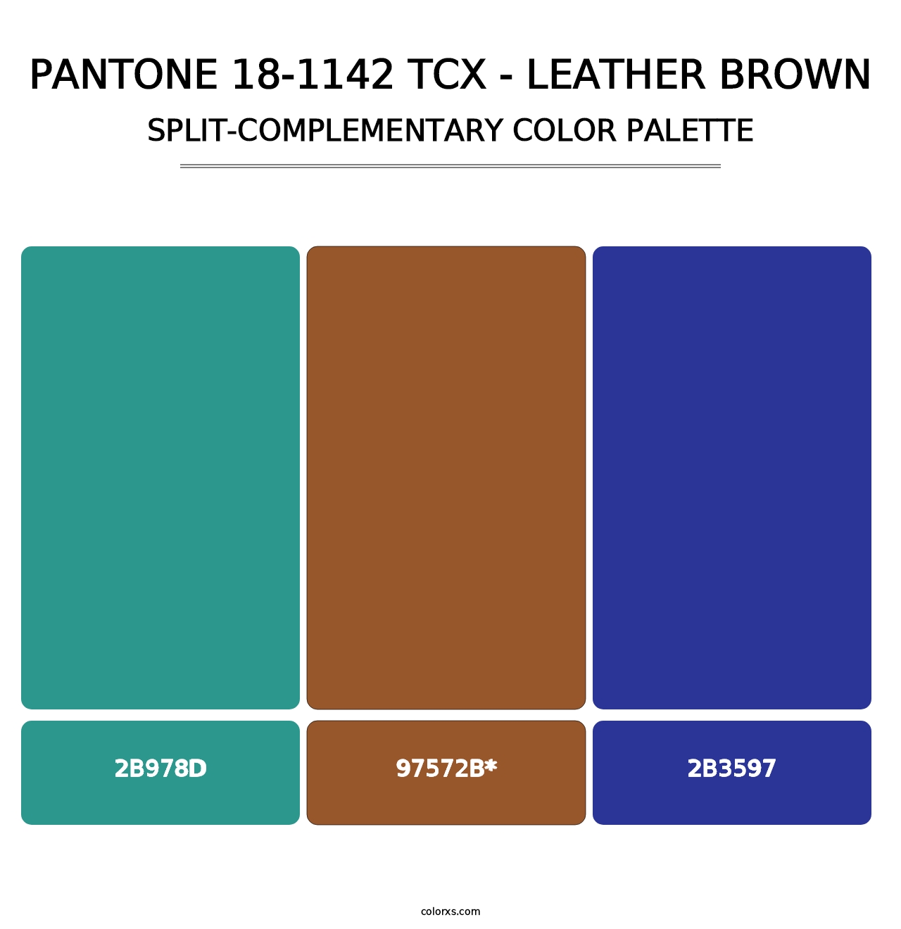 PANTONE 18-1142 TCX - Leather Brown - Split-Complementary Color Palette