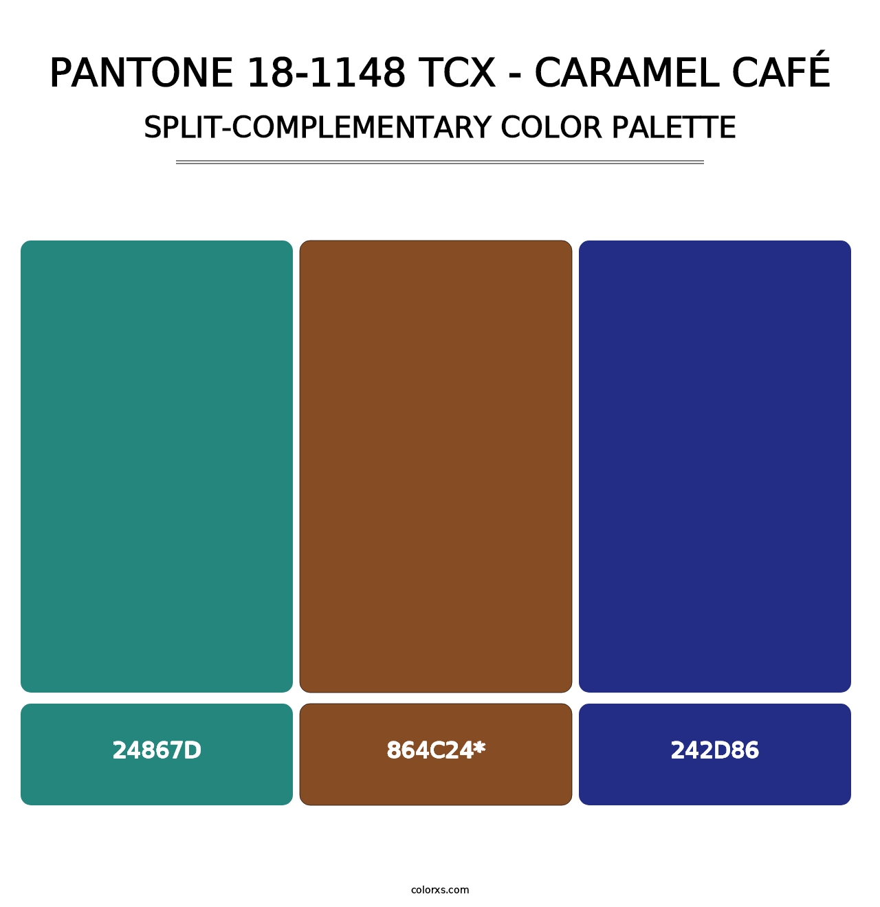 PANTONE 18-1148 TCX - Caramel Café - Split-Complementary Color Palette