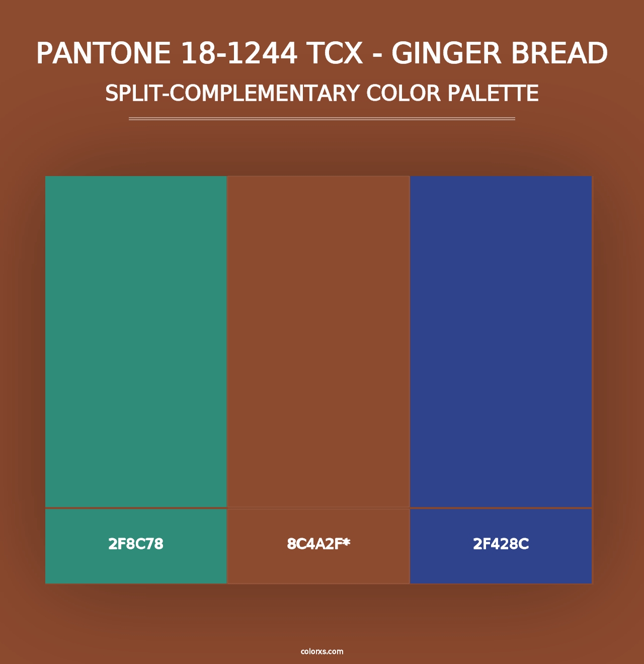 PANTONE 18-1244 TCX - Ginger Bread - Split-Complementary Color Palette