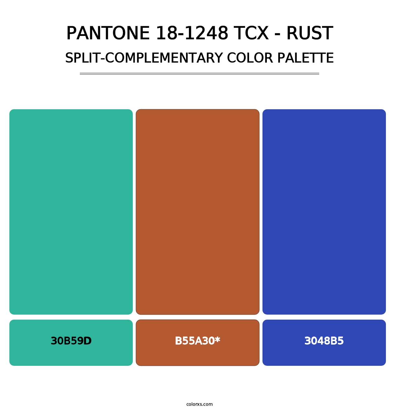 PANTONE 18-1248 TCX - Rust - Split-Complementary Color Palette