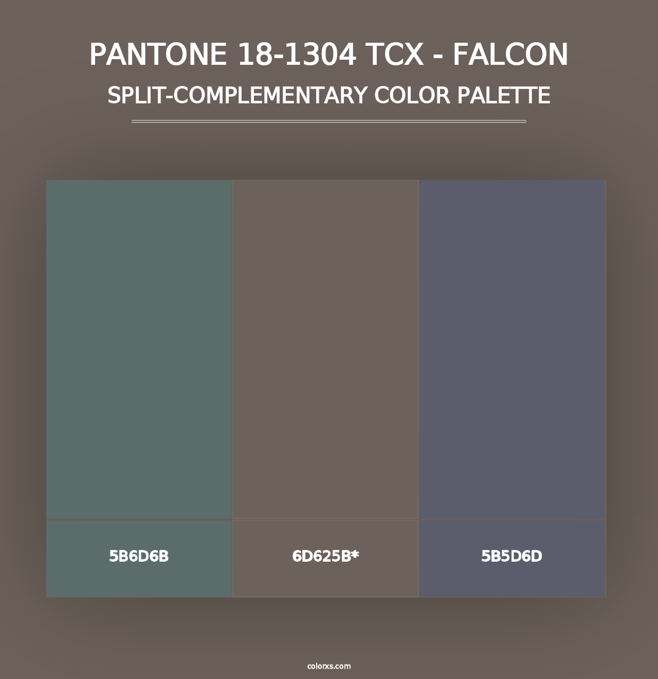 PANTONE 18-1304 TCX - Falcon - Split-Complementary Color Palette