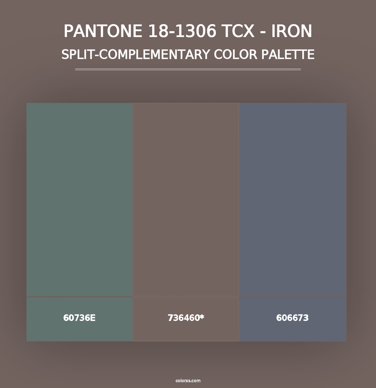 PANTONE 18-1306 TCX - Iron - Split-Complementary Color Palette