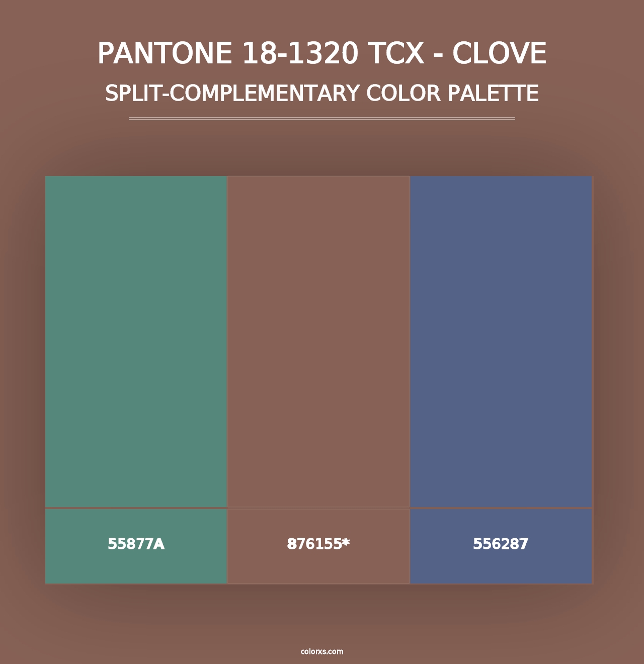 PANTONE 18-1320 TCX - Clove - Split-Complementary Color Palette