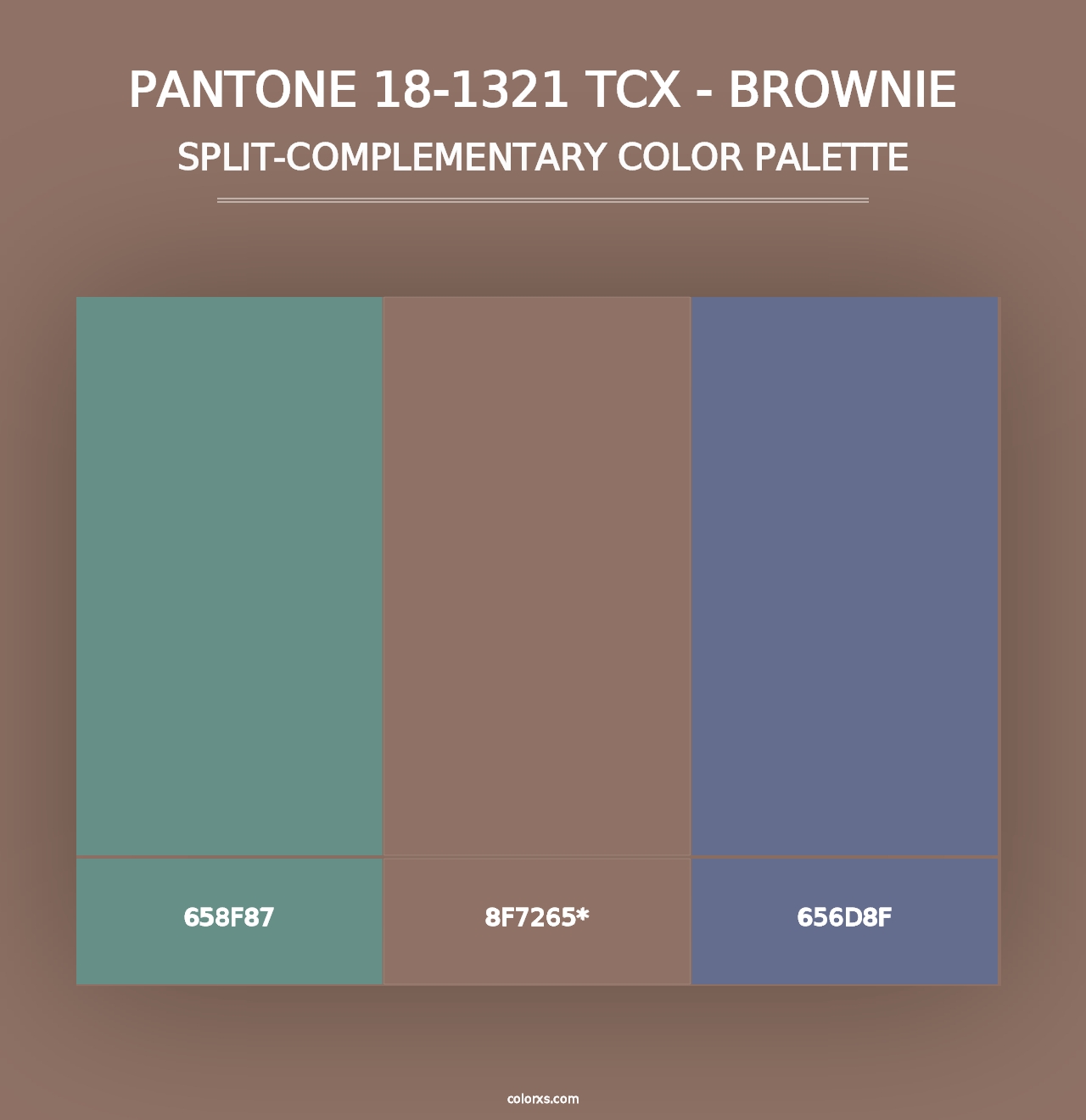 PANTONE 18-1321 TCX - Brownie - Split-Complementary Color Palette