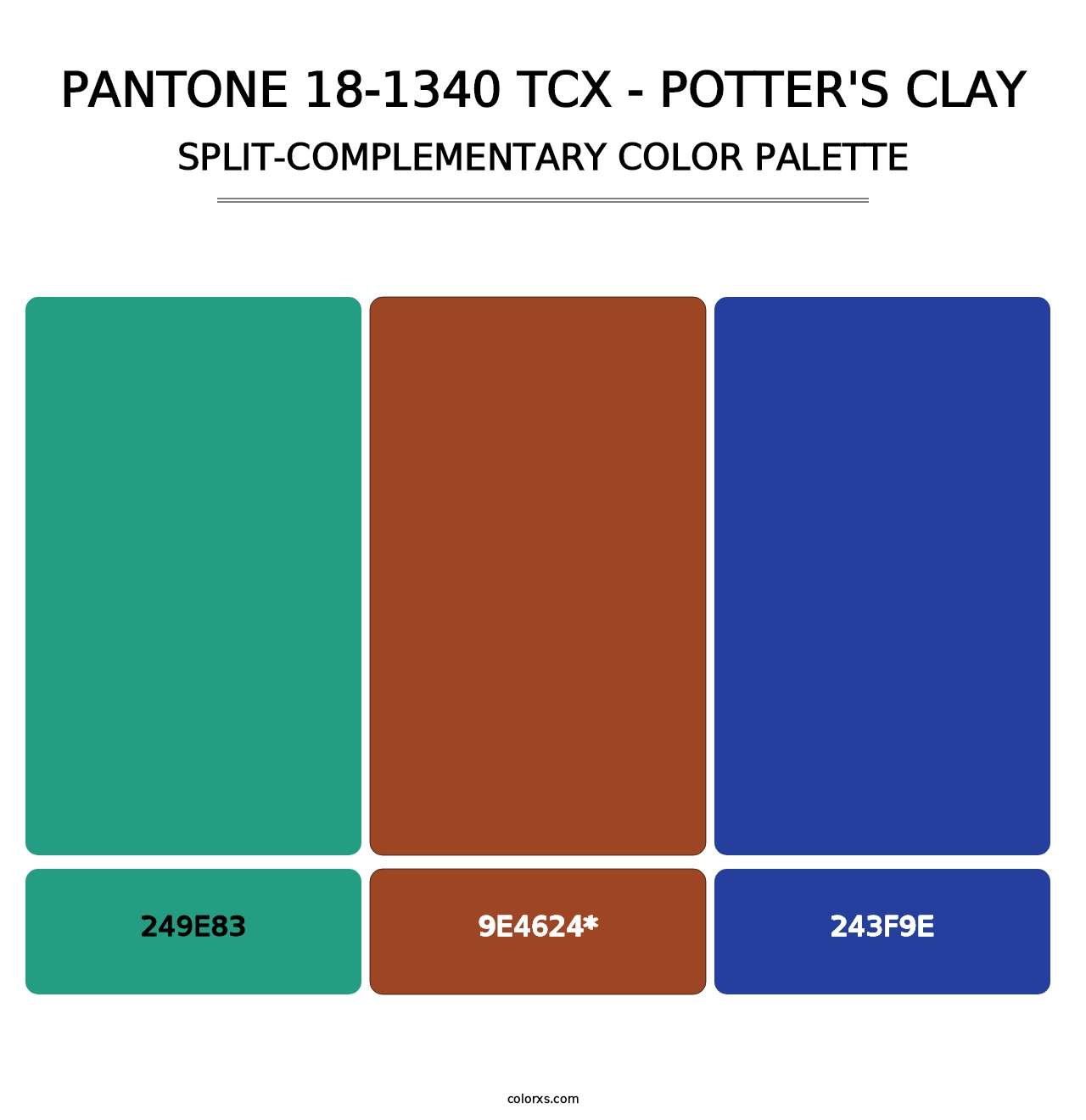 PANTONE 18-1340 TCX - Potter's Clay - Split-Complementary Color Palette