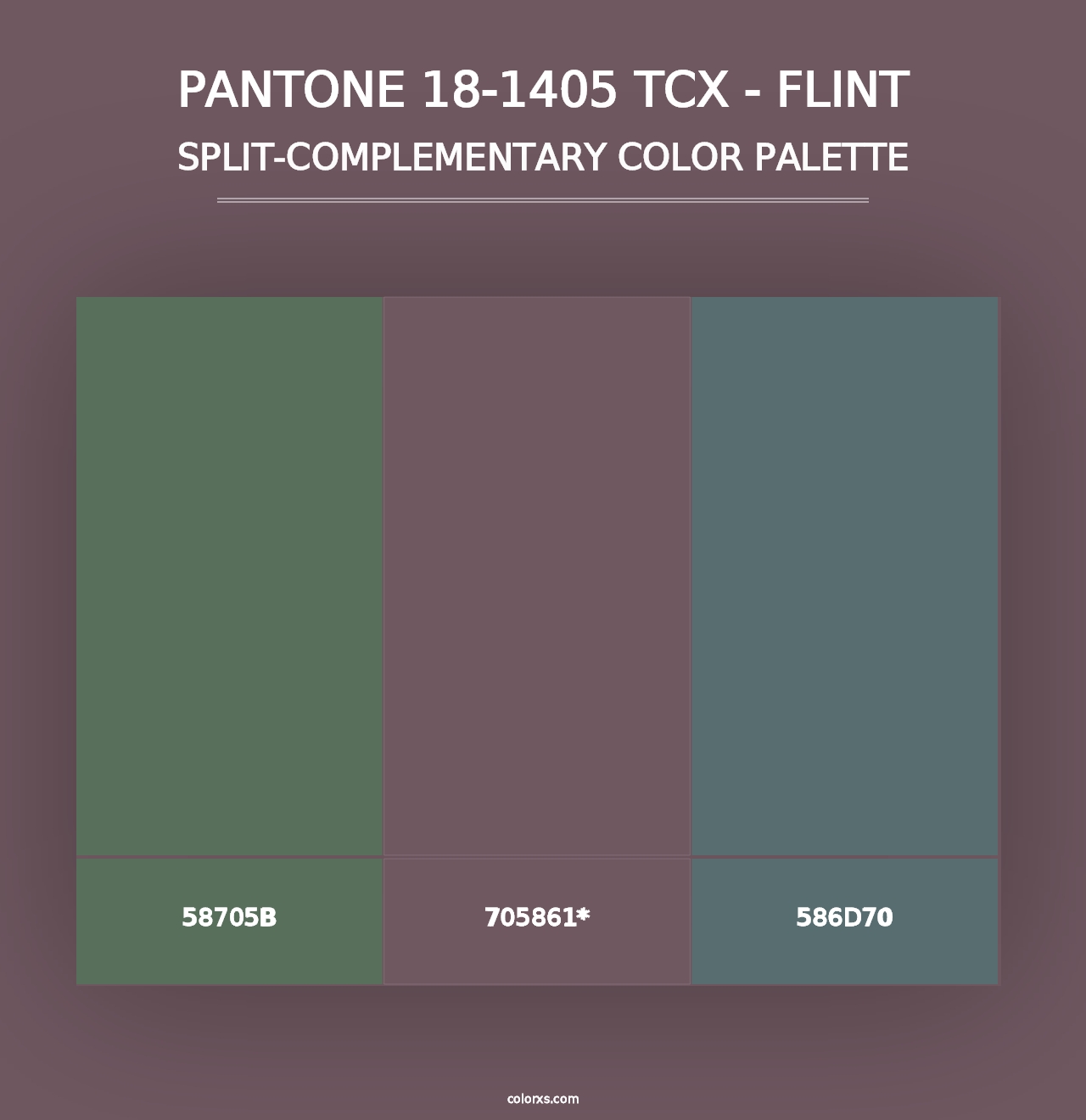 PANTONE 18-1405 TCX - Flint - Split-Complementary Color Palette