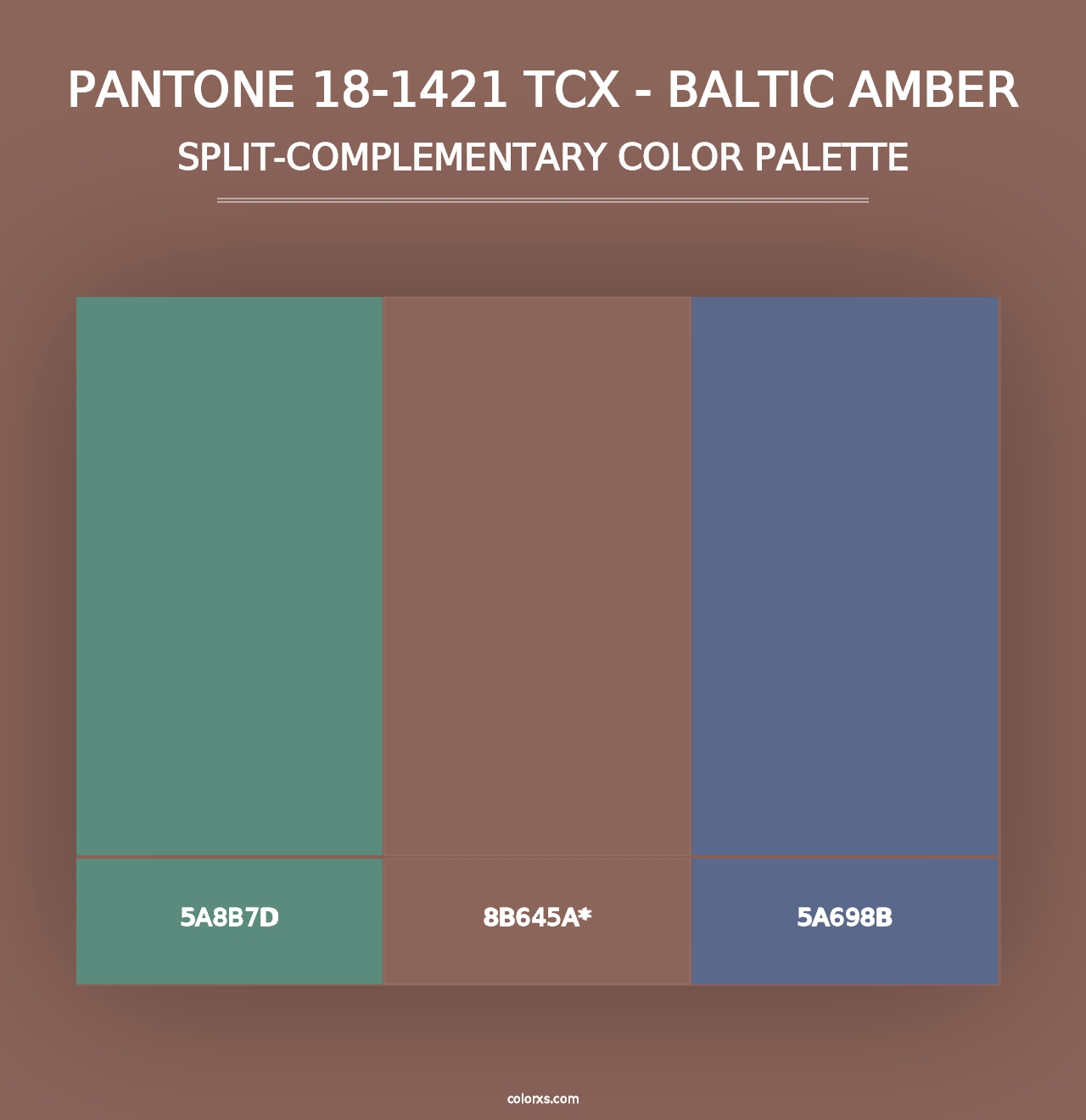 PANTONE 18-1421 TCX - Baltic Amber - Split-Complementary Color Palette