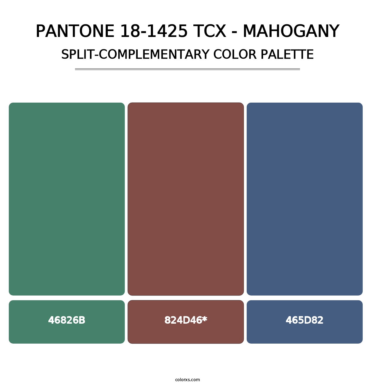 PANTONE 18-1425 TCX - Mahogany - Split-Complementary Color Palette