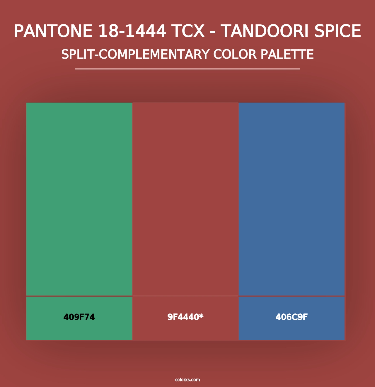 PANTONE 18-1444 TCX - Tandoori Spice - Split-Complementary Color Palette