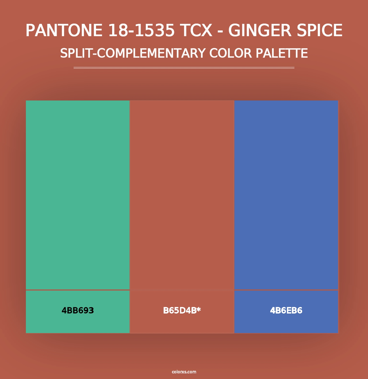 PANTONE 18-1535 TCX - Ginger Spice - Split-Complementary Color Palette