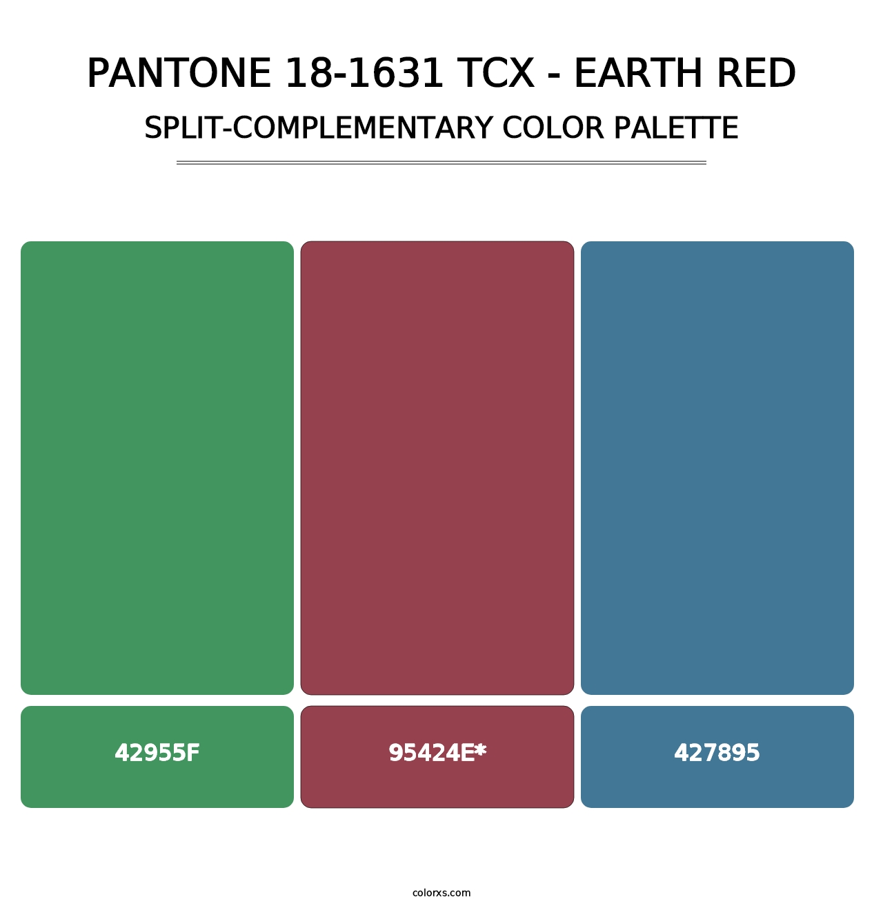 PANTONE 18-1631 TCX - Earth Red - Split-Complementary Color Palette