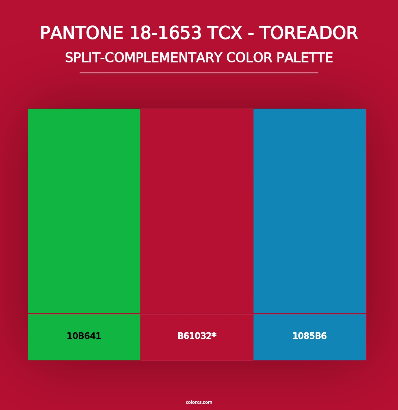 PANTONE 18-1653 TCX - Toreador - Split-Complementary Color Palette