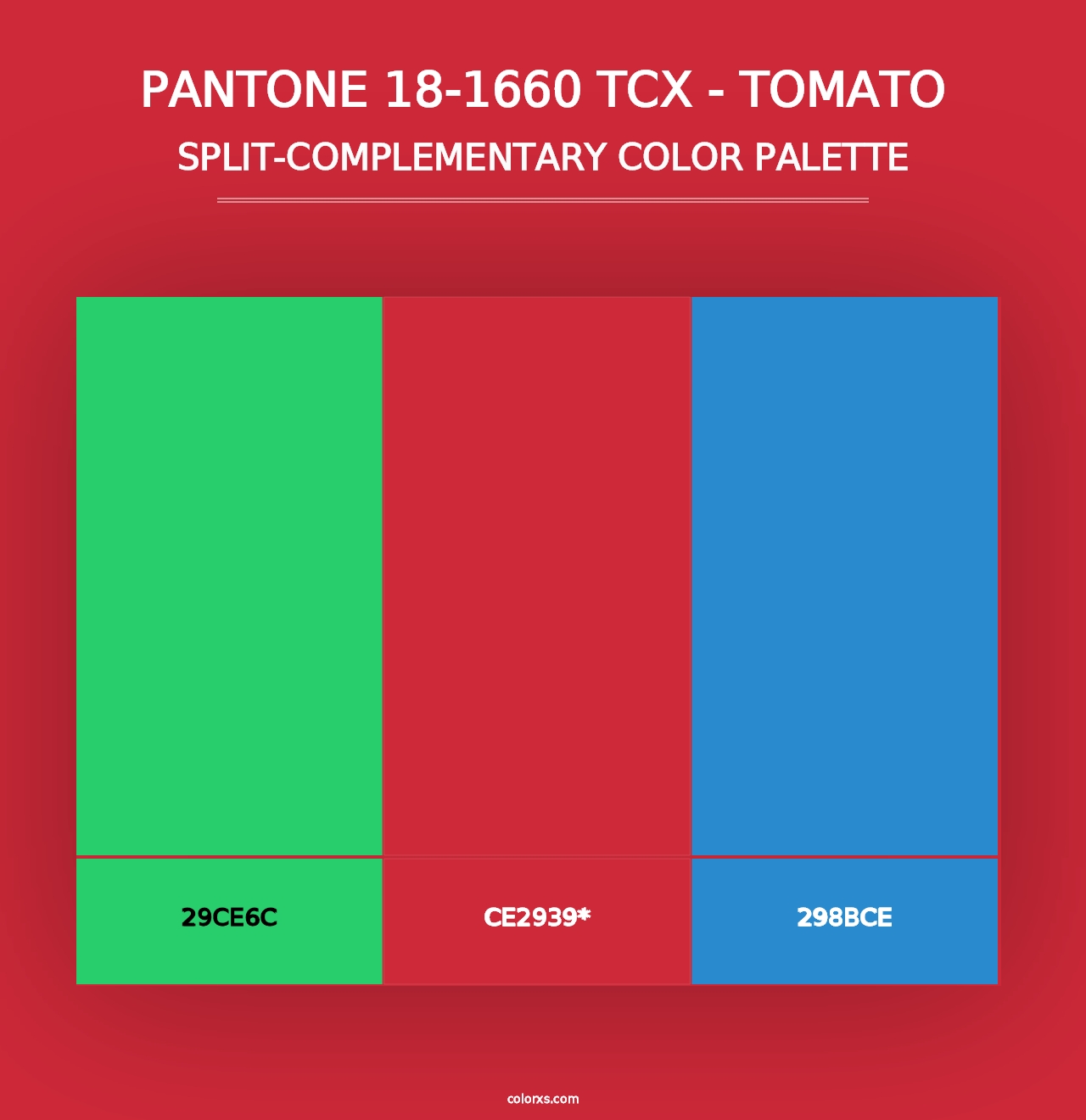 PANTONE 18-1660 TCX - Tomato - Split-Complementary Color Palette