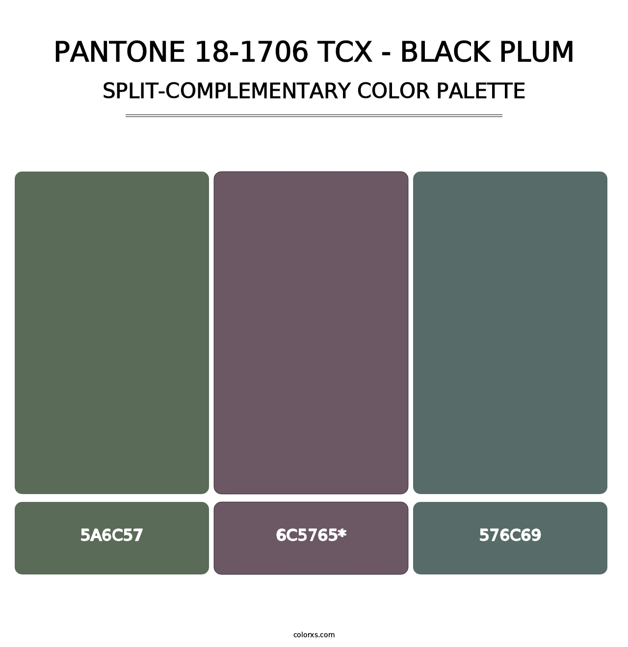 PANTONE 18-1706 TCX - Black Plum - Split-Complementary Color Palette