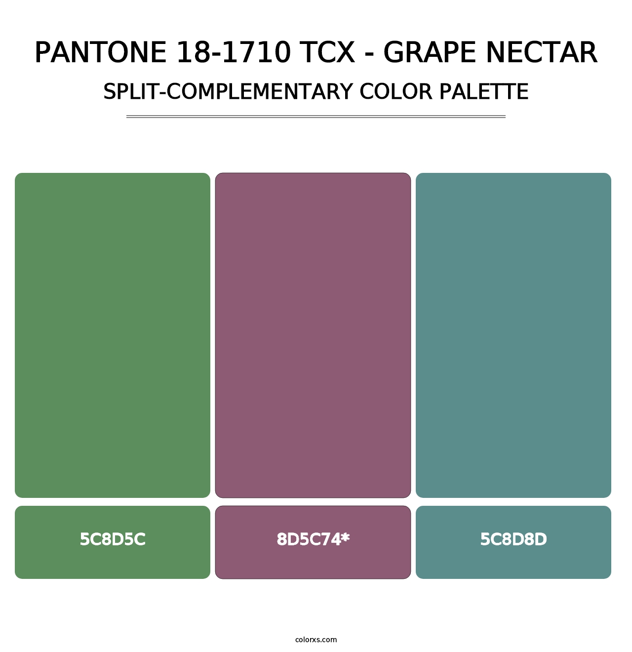 PANTONE 18-1710 TCX - Grape Nectar - Split-Complementary Color Palette