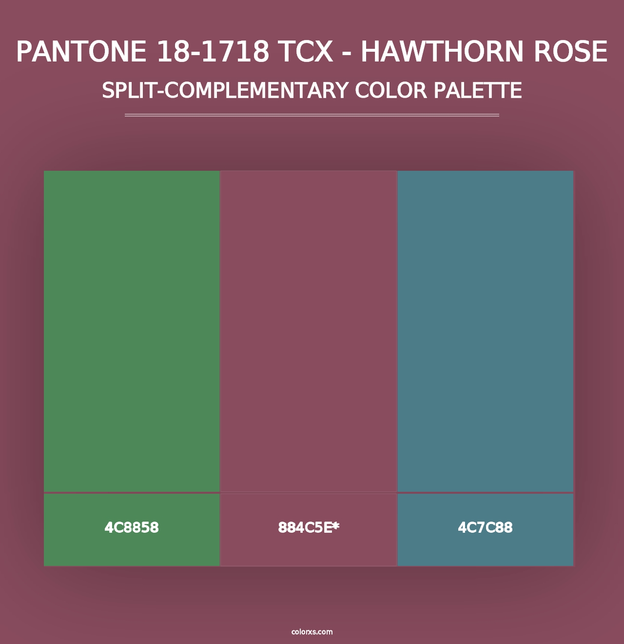 PANTONE 18-1718 TCX - Hawthorn Rose - Split-Complementary Color Palette