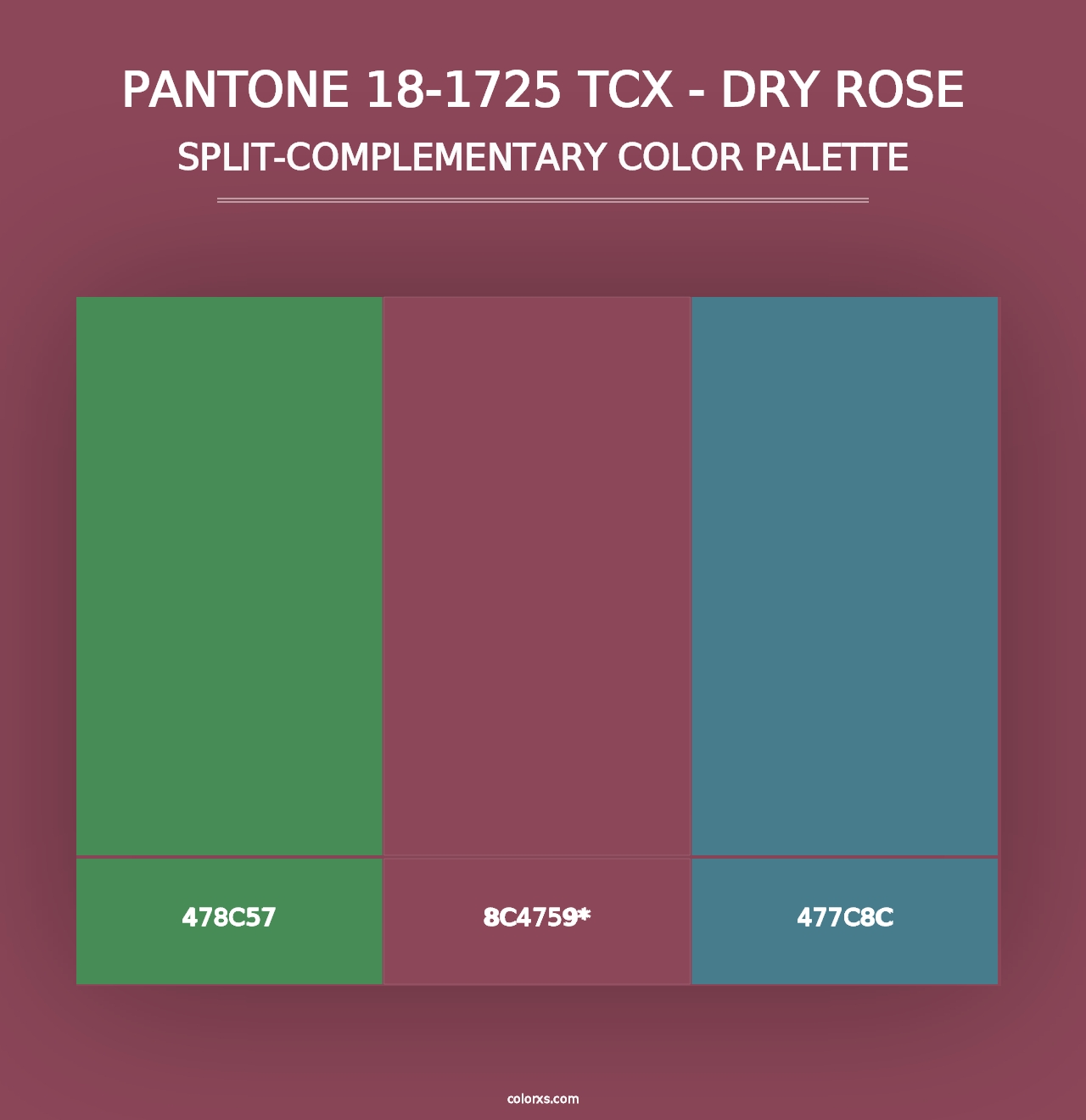 PANTONE 18-1725 TCX - Dry Rose - Split-Complementary Color Palette