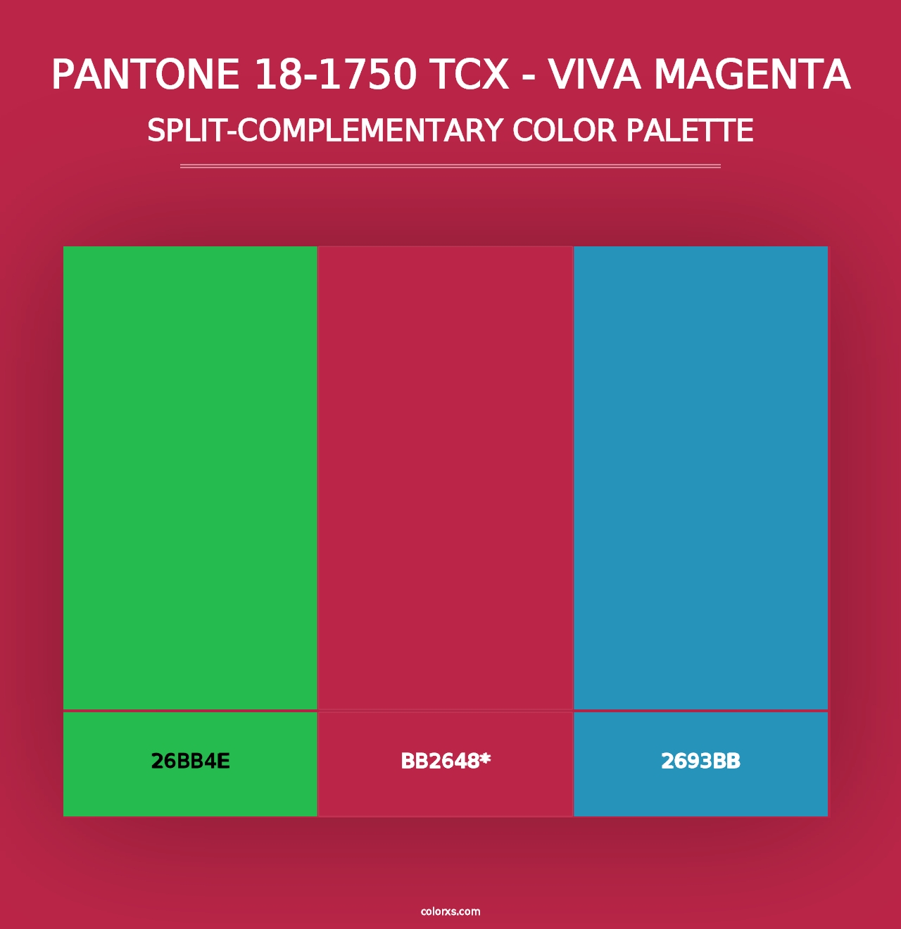 PANTONE 18-1750 TCX - Viva Magenta - Split-Complementary Color Palette