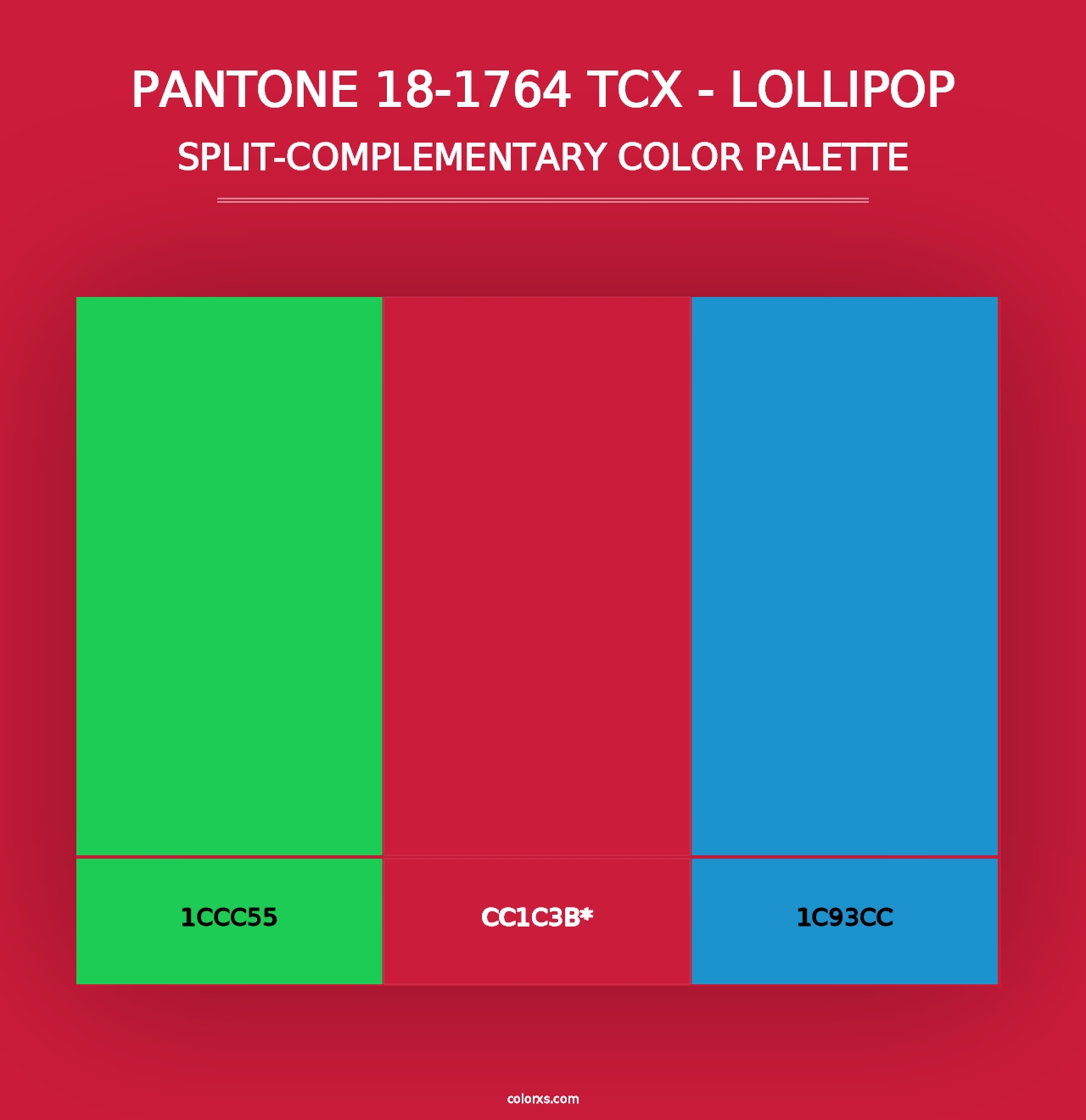 PANTONE 18-1764 TCX - Lollipop - Split-Complementary Color Palette