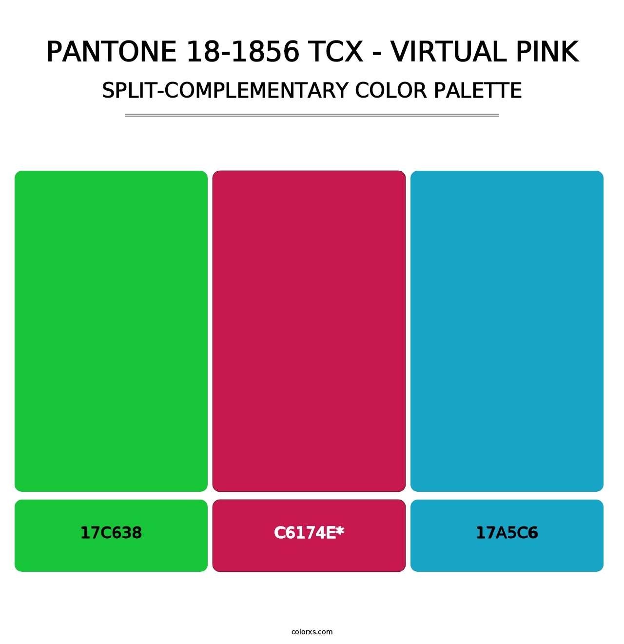 PANTONE 18-1856 TCX - Virtual Pink - Split-Complementary Color Palette