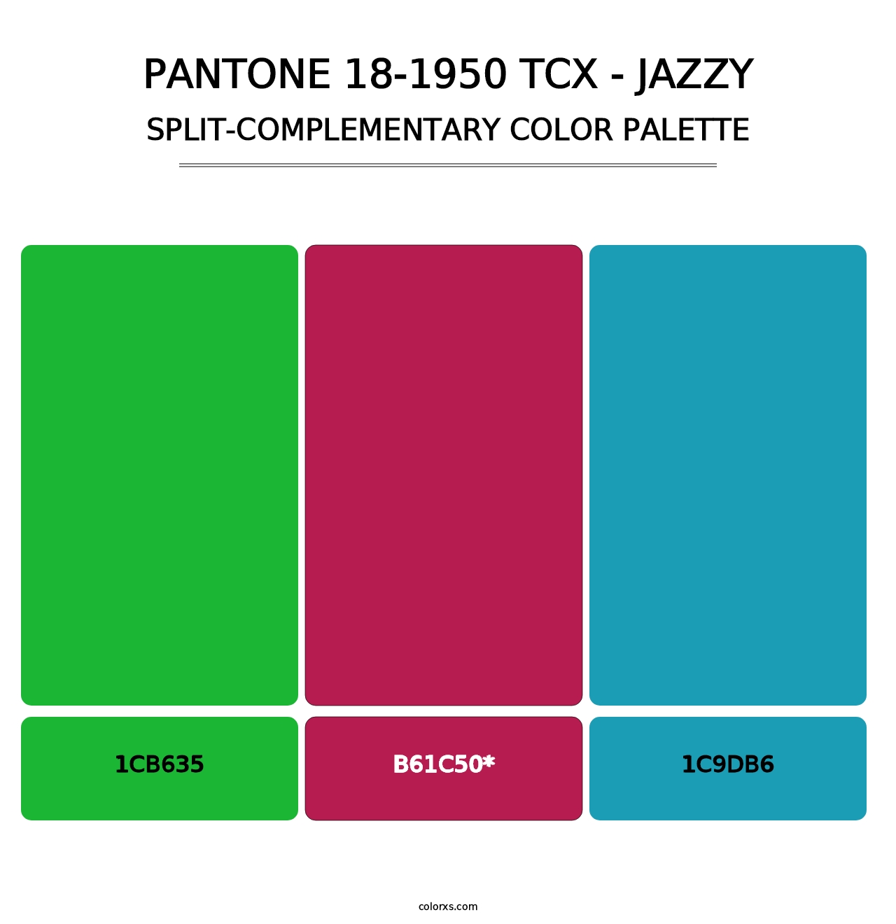 PANTONE 18-1950 TCX - Jazzy - Split-Complementary Color Palette