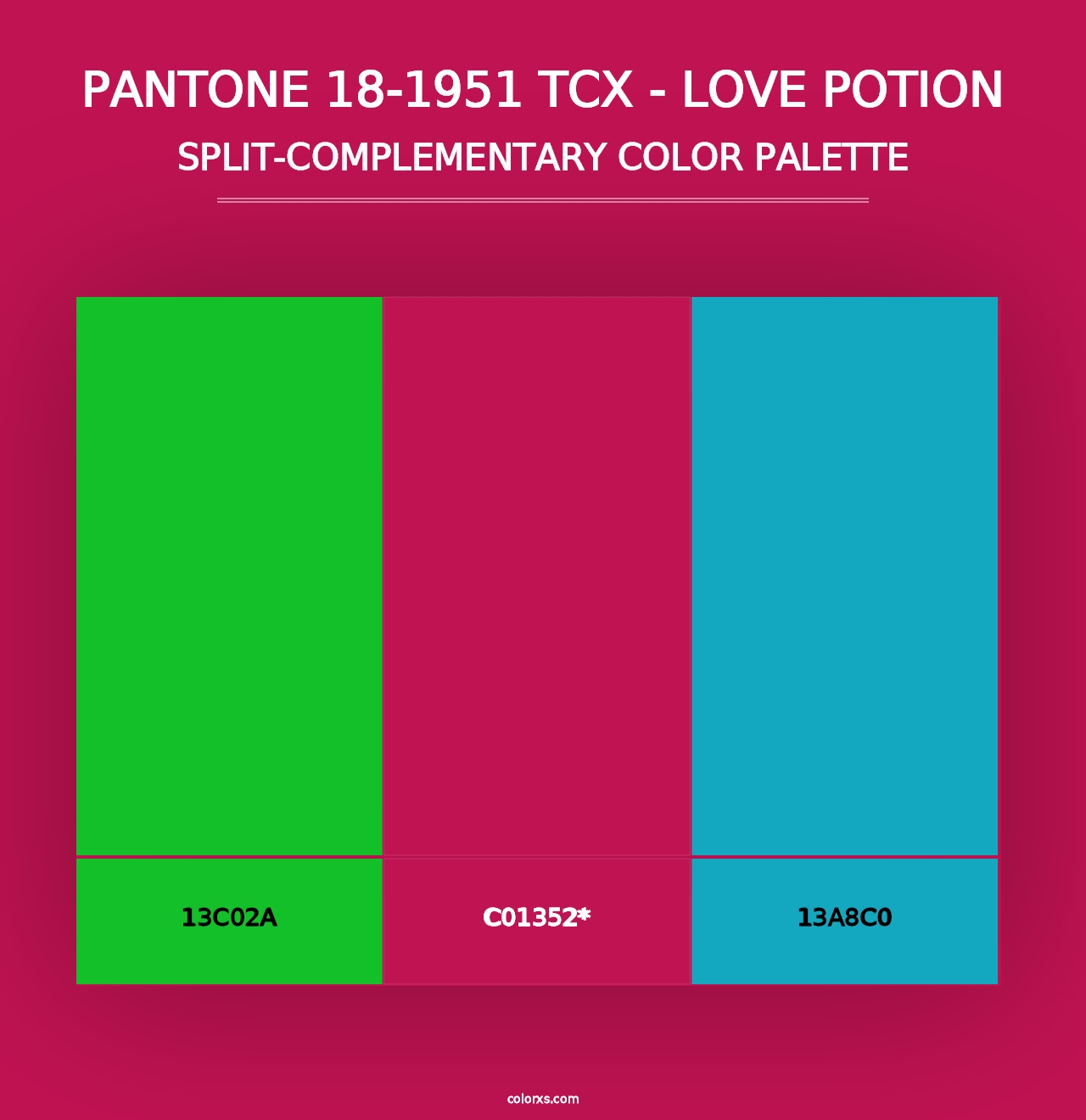 PANTONE 18-1951 TCX - Love Potion - Split-Complementary Color Palette