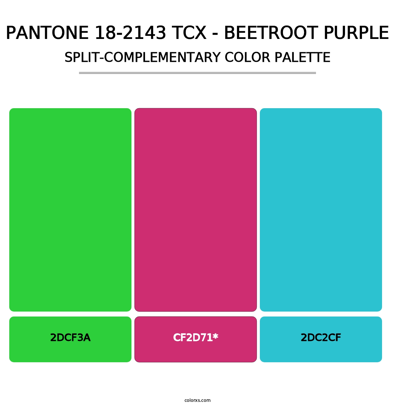 PANTONE 18-2143 TCX - Beetroot Purple - Split-Complementary Color Palette