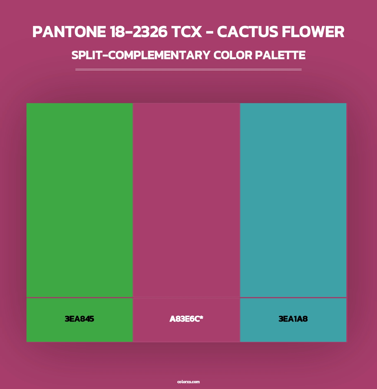 PANTONE 18-2326 TCX - Cactus Flower - Split-Complementary Color Palette