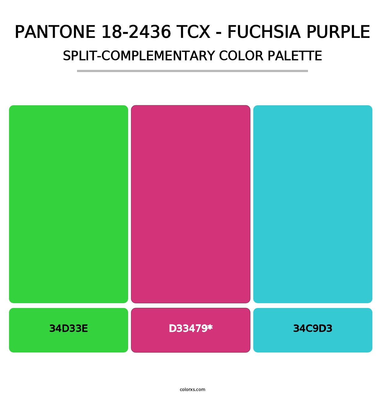 PANTONE 18-2436 TCX - Fuchsia Purple - Split-Complementary Color Palette