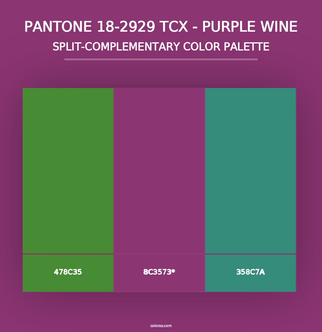 PANTONE 18-2929 TCX - Purple Wine - Split-Complementary Color Palette