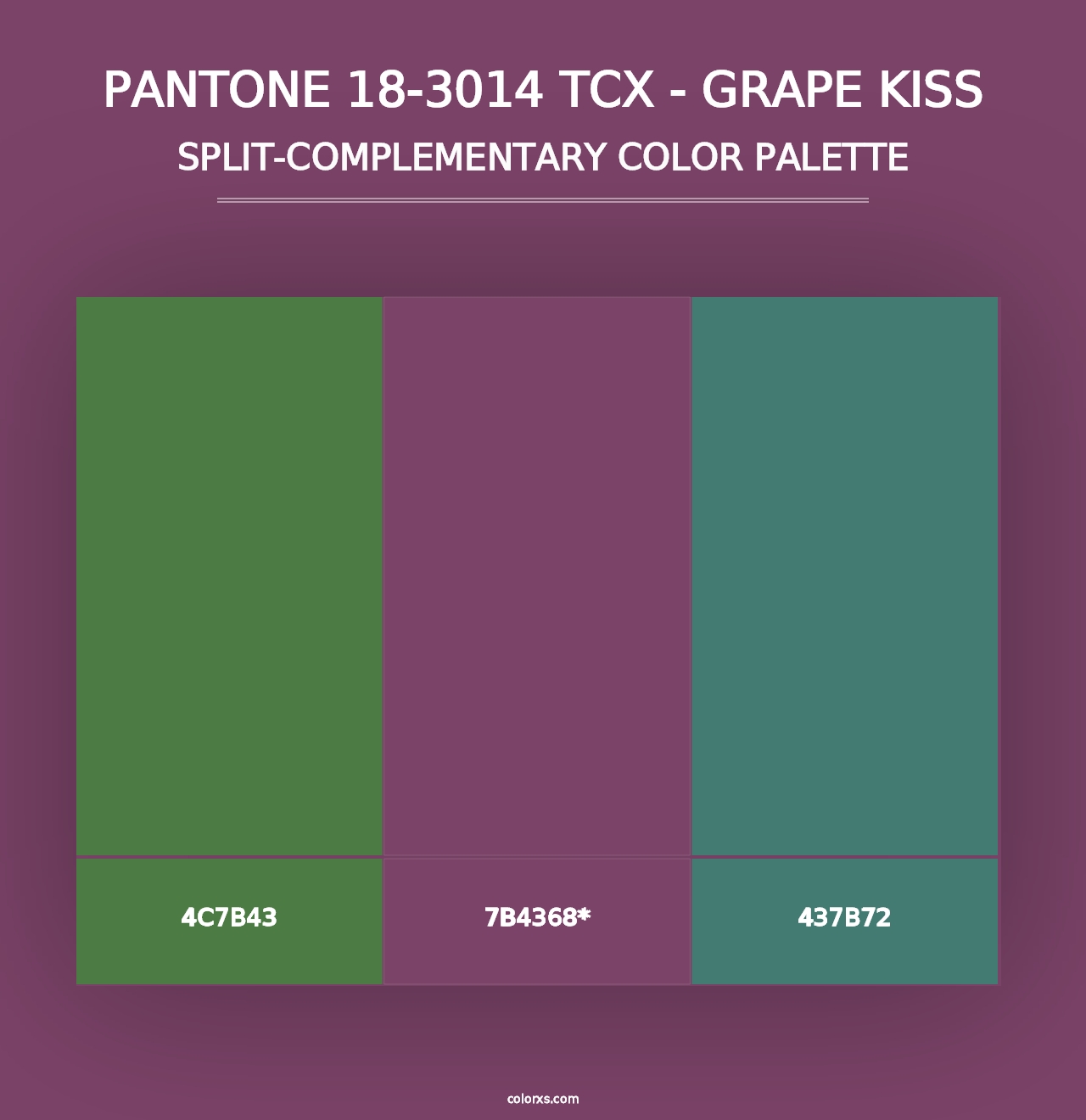 PANTONE 18-3014 TCX - Grape Kiss - Split-Complementary Color Palette