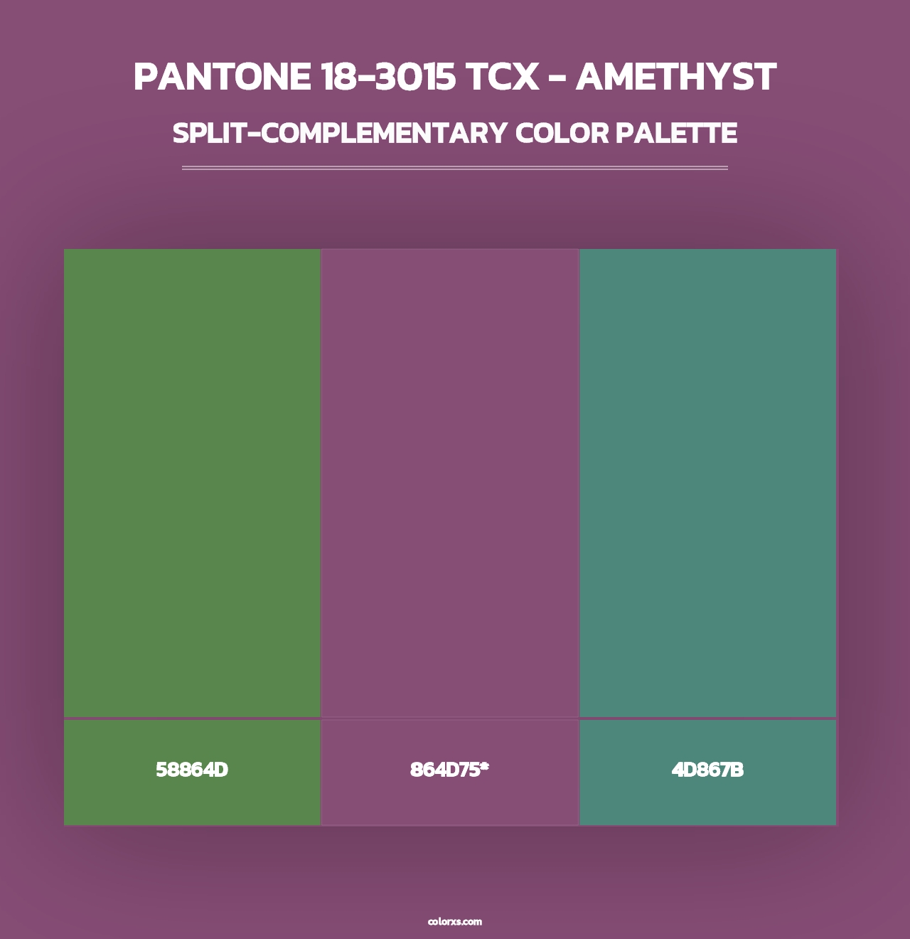 PANTONE 18-3015 TCX - Amethyst - Split-Complementary Color Palette