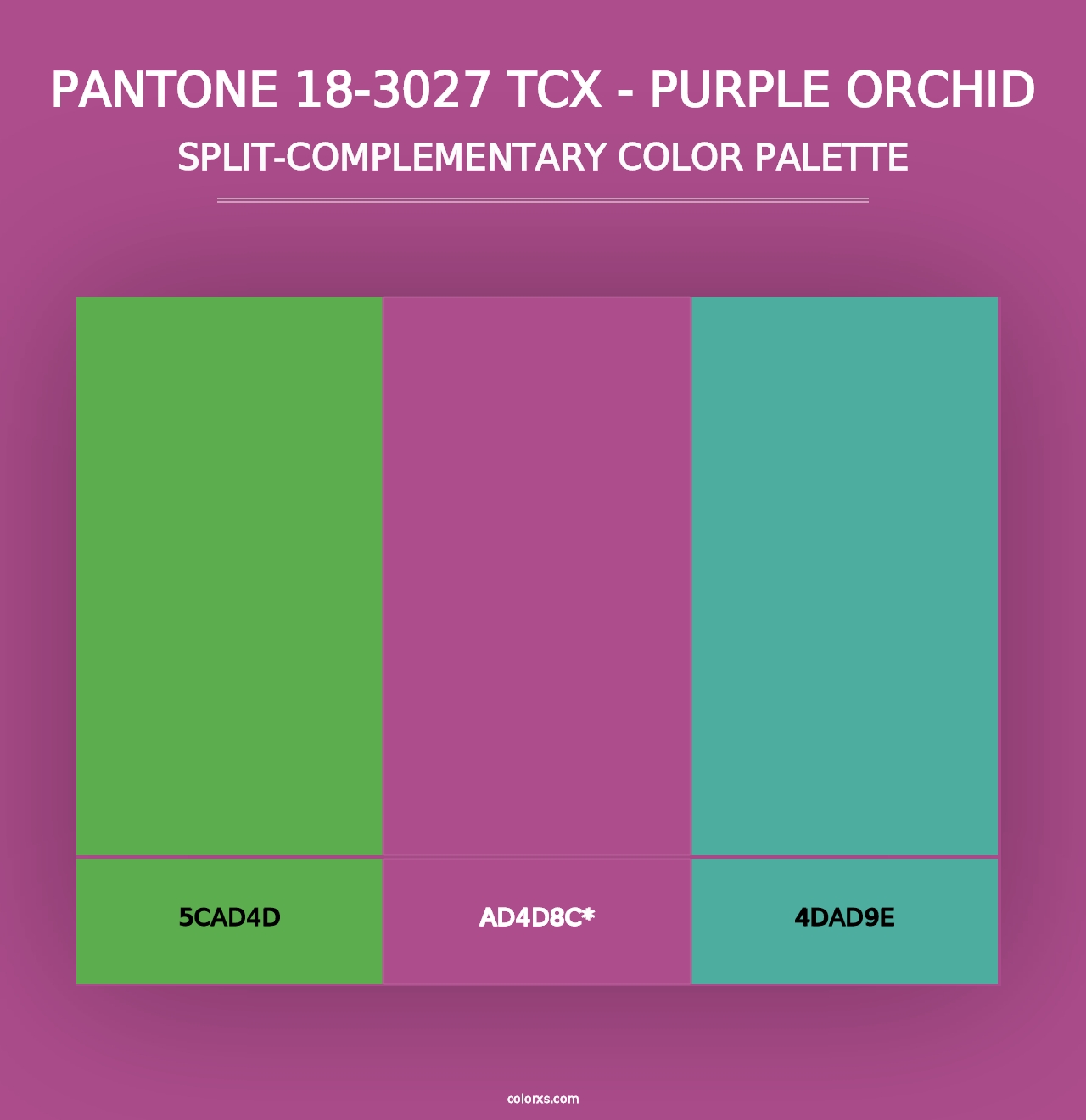 PANTONE 18-3027 TCX - Purple Orchid - Split-Complementary Color Palette