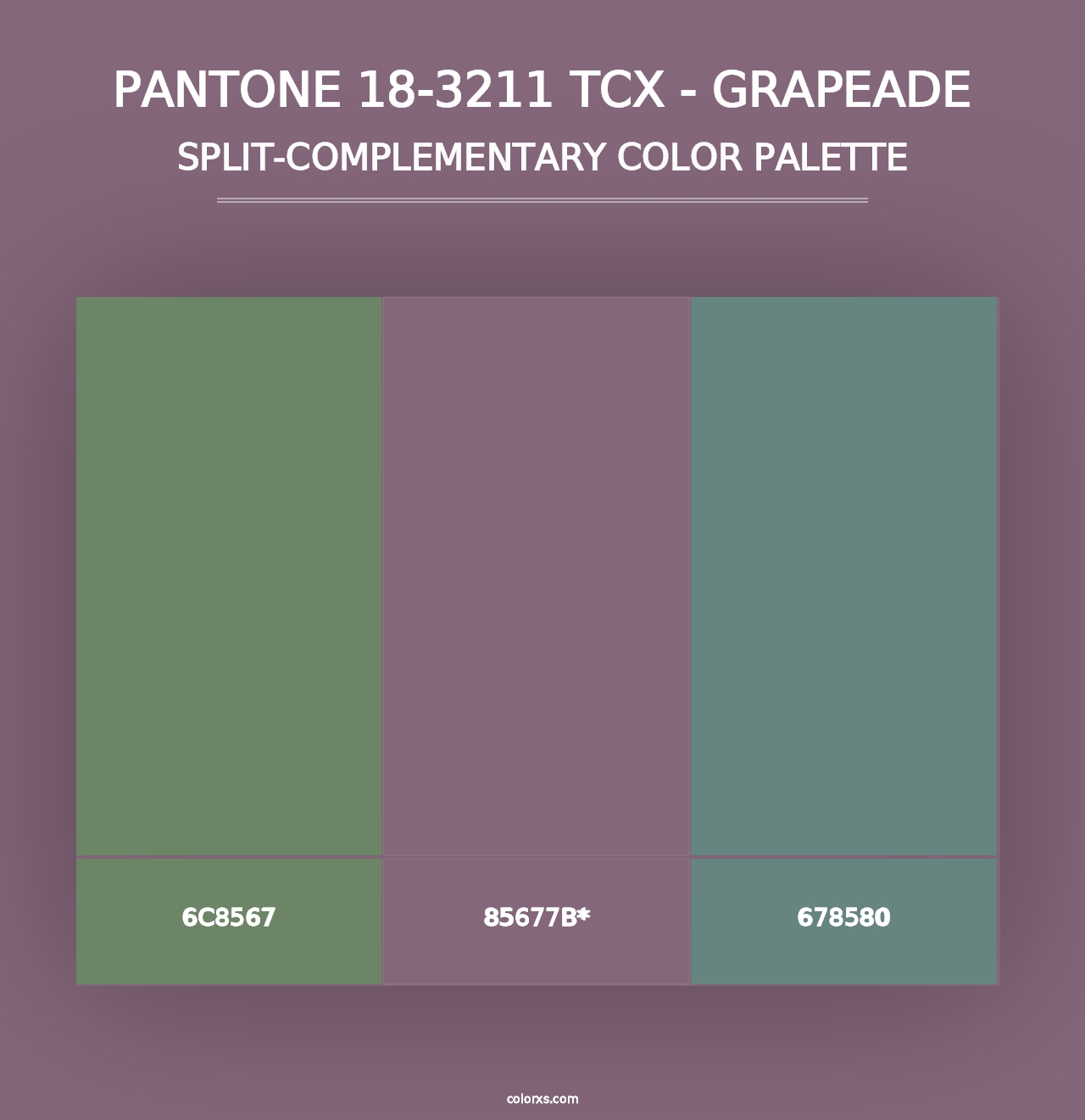 PANTONE 18-3211 TCX - Grapeade - Split-Complementary Color Palette