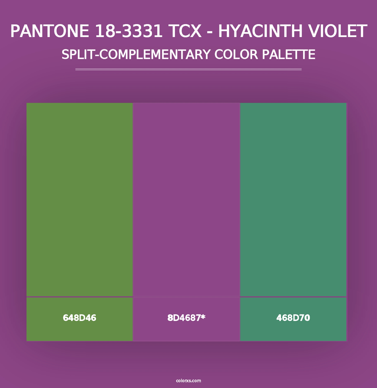 PANTONE 18-3331 TCX - Hyacinth Violet - Split-Complementary Color Palette