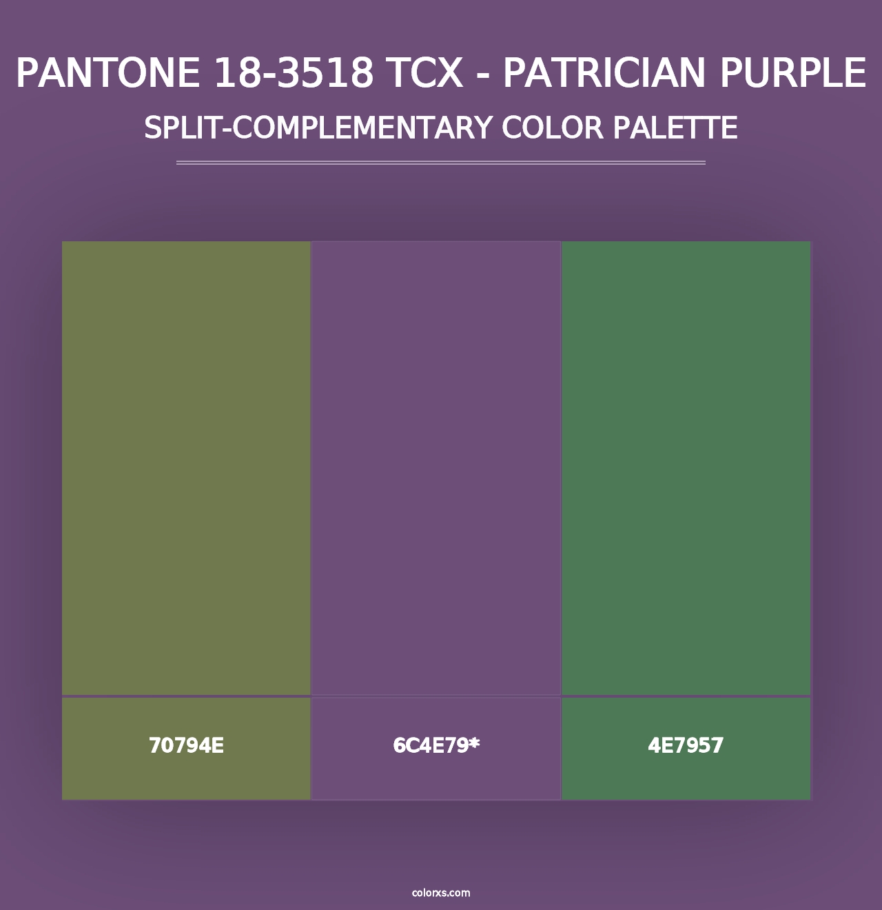 PANTONE 18-3518 TCX - Patrician Purple - Split-Complementary Color Palette