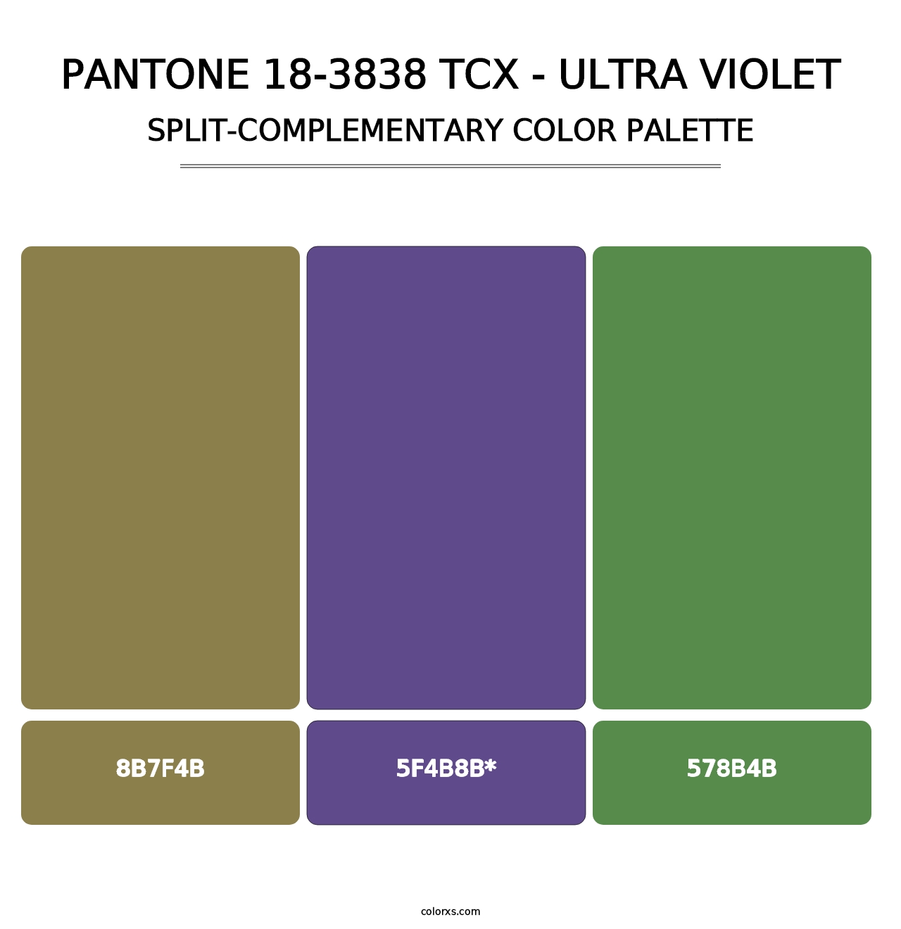 PANTONE 18-3838 TCX - Ultra Violet - Split-Complementary Color Palette