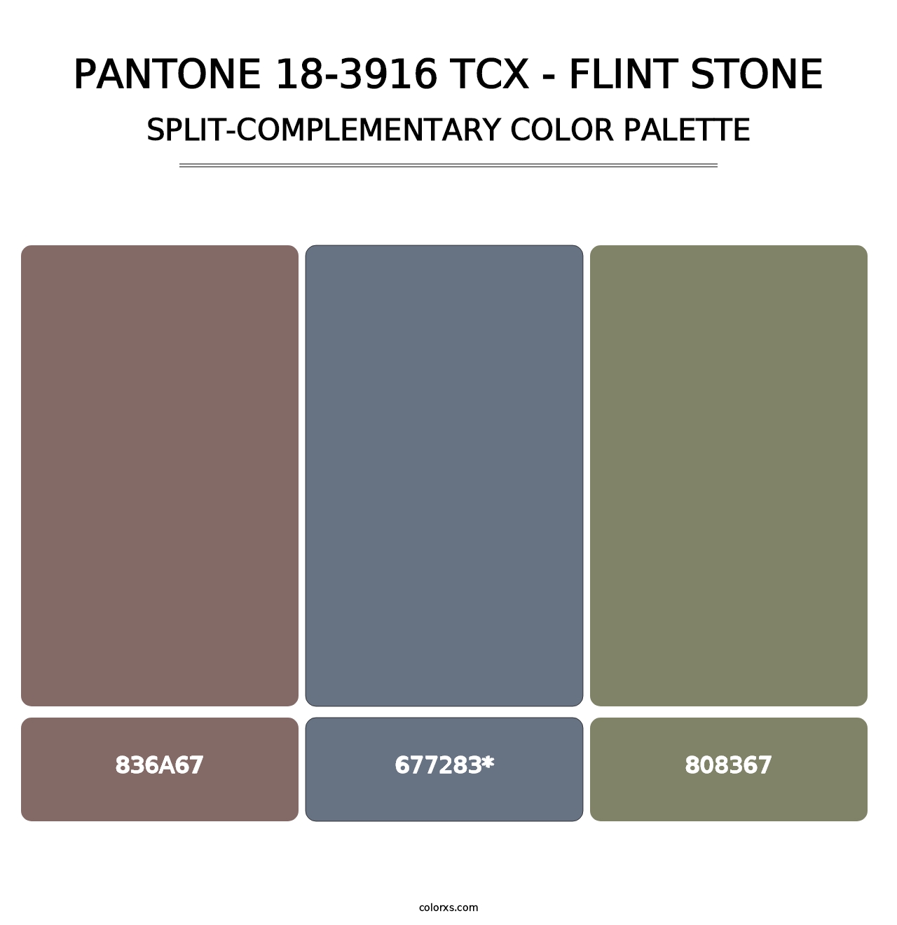 PANTONE 18-3916 TCX - Flint Stone - Split-Complementary Color Palette