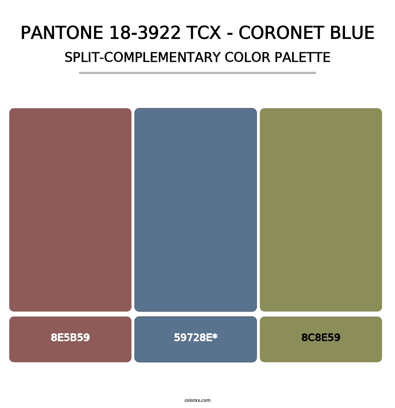 PANTONE 18-3922 TCX - Coronet Blue - Split-Complementary Color Palette