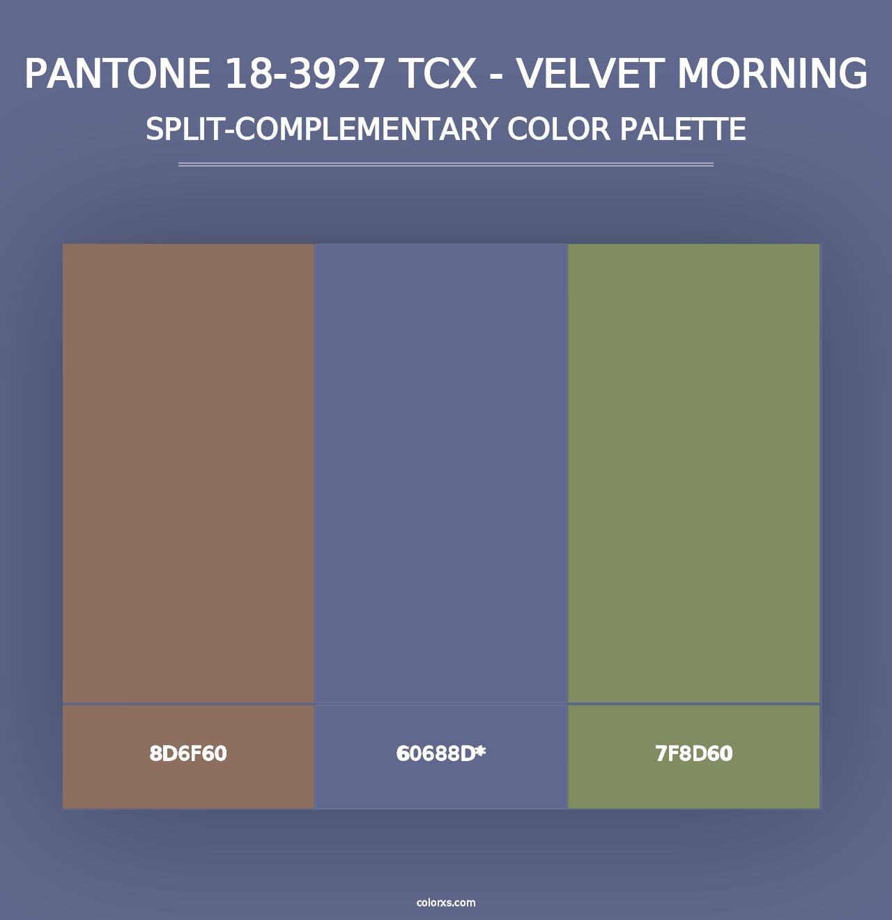 PANTONE 18-3927 TCX - Velvet Morning - Split-Complementary Color Palette