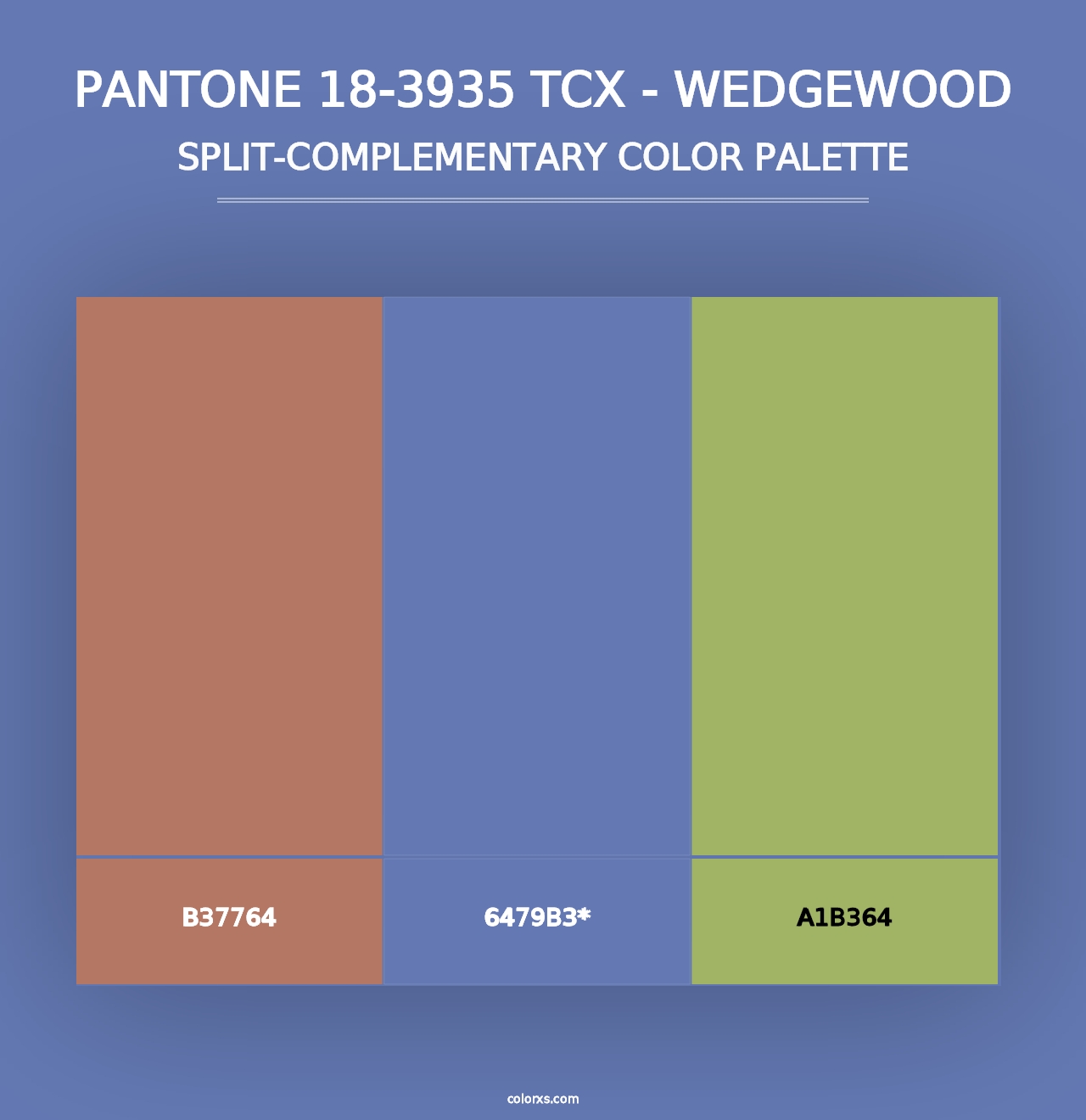 PANTONE 18-3935 TCX - Wedgewood - Split-Complementary Color Palette