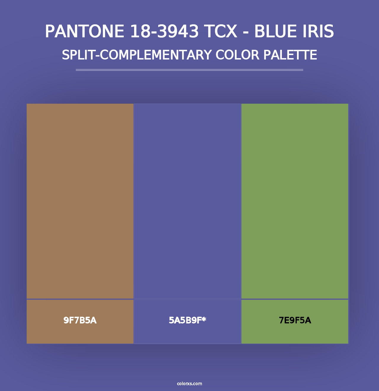 PANTONE 18-3943 TCX - Blue Iris - Split-Complementary Color Palette