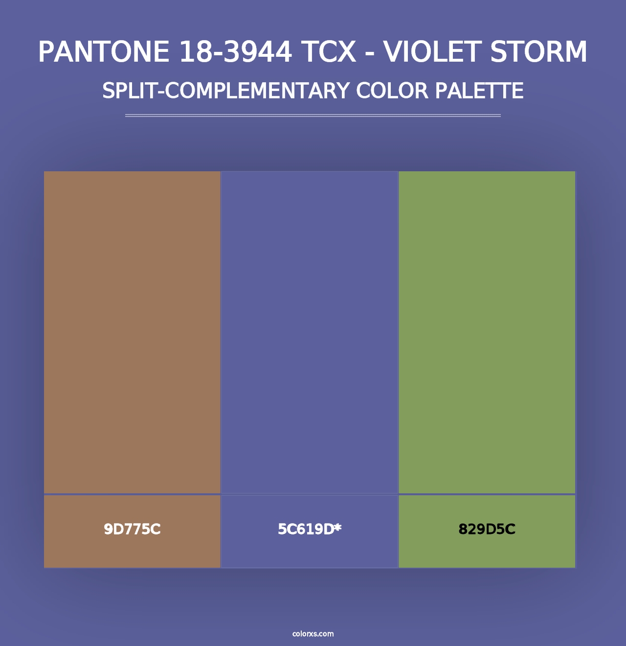 PANTONE 18-3944 TCX - Violet Storm - Split-Complementary Color Palette