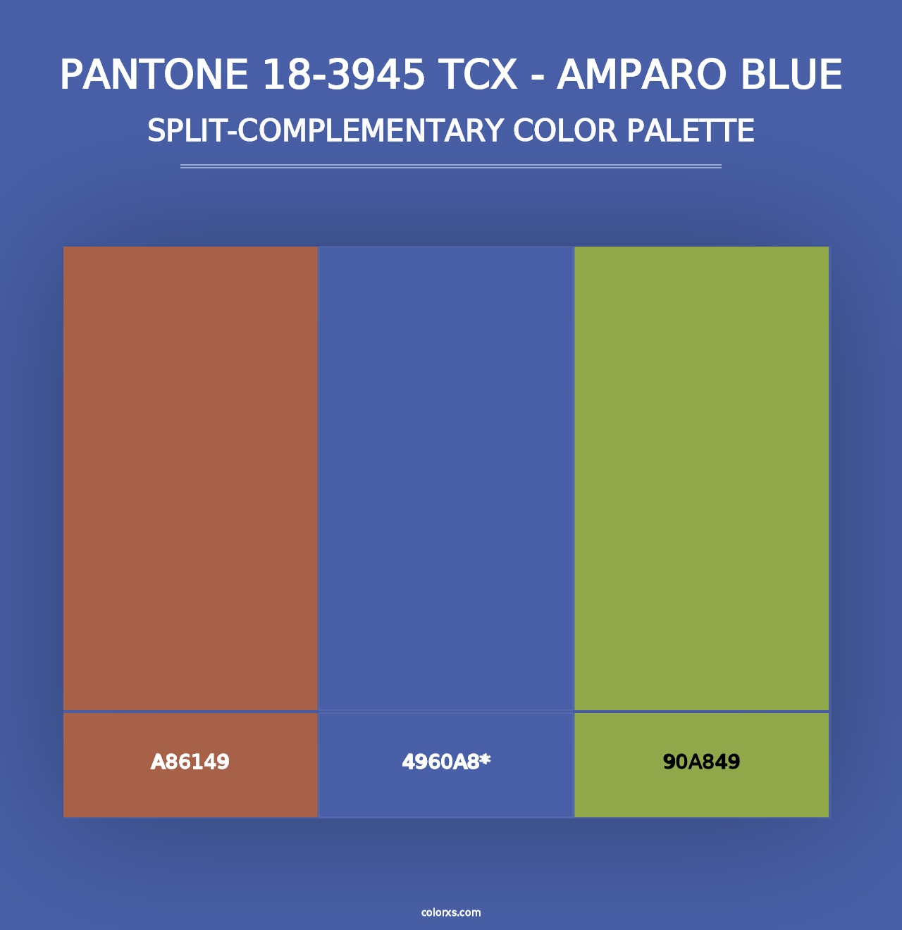 PANTONE 18-3945 TCX - Amparo Blue - Split-Complementary Color Palette