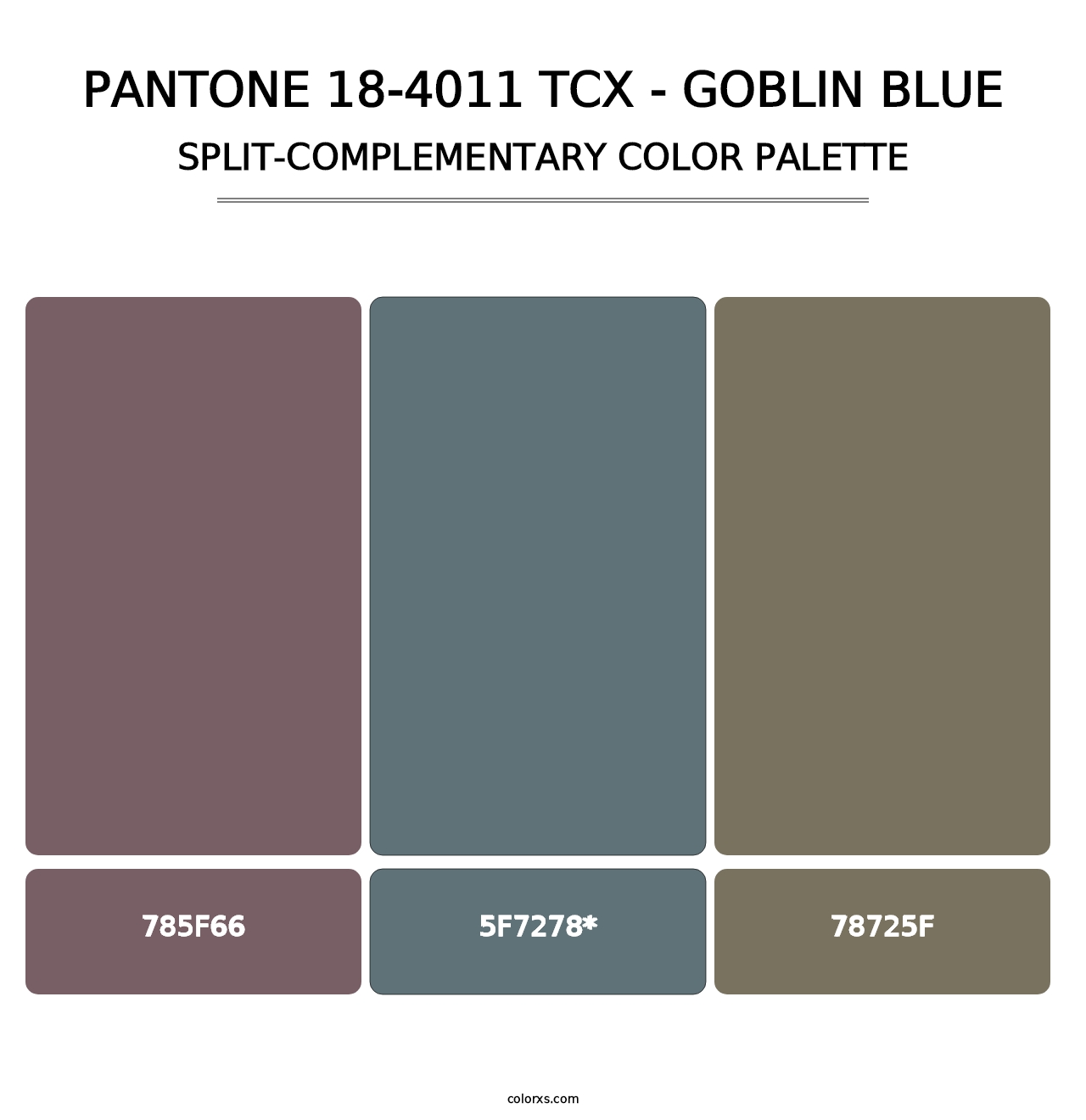 PANTONE 18-4011 TCX - Goblin Blue - Split-Complementary Color Palette