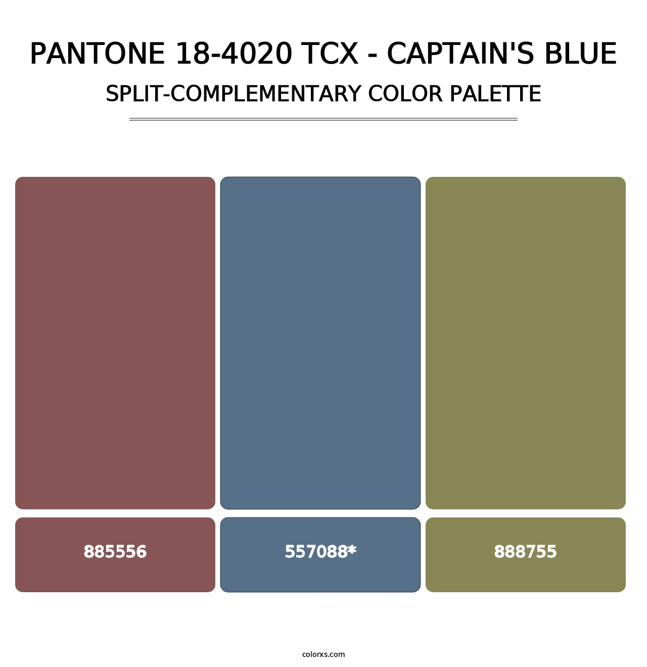 PANTONE 18-4020 TCX - Captain's Blue - Split-Complementary Color Palette