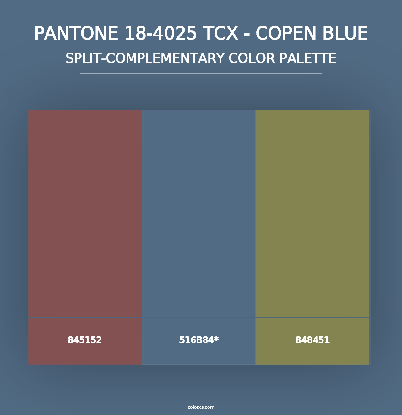 PANTONE 18-4025 TCX - Copen Blue - Split-Complementary Color Palette