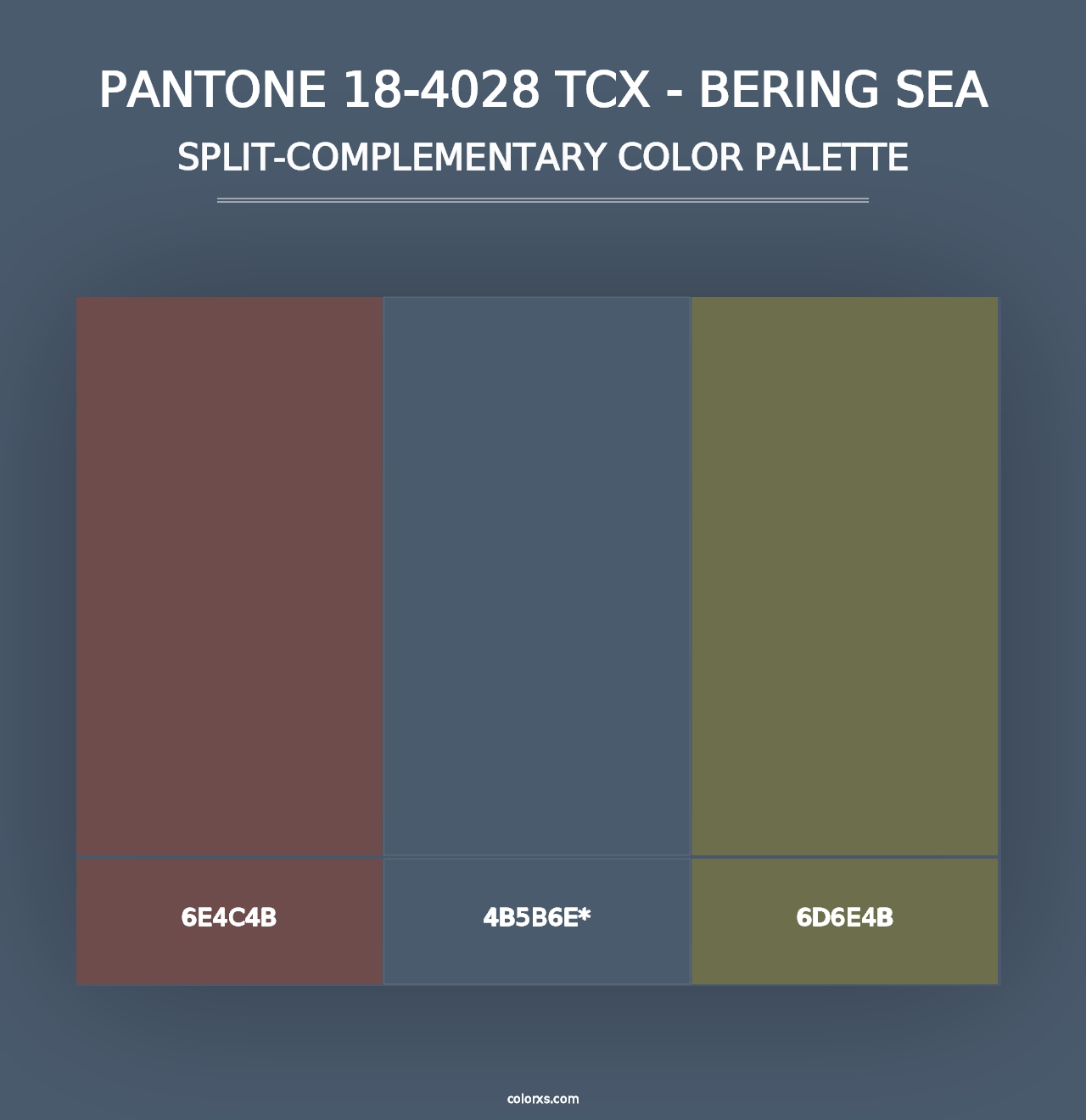 PANTONE 18-4028 TCX - Bering Sea - Split-Complementary Color Palette