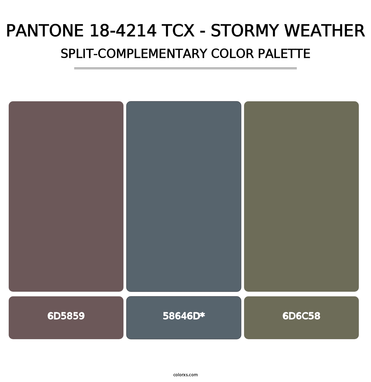 PANTONE 18-4214 TCX - Stormy Weather - Split-Complementary Color Palette