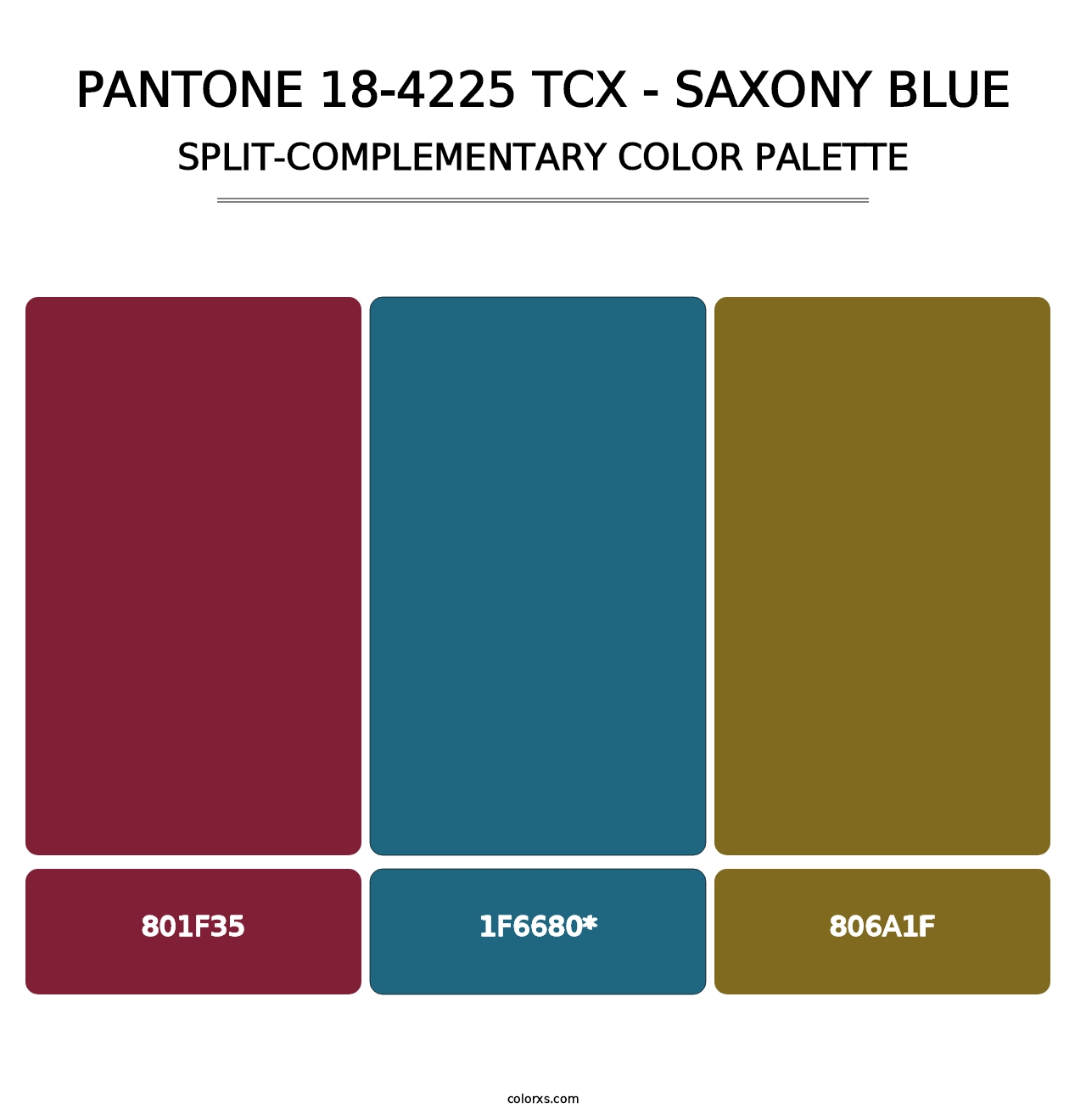 PANTONE 18-4225 TCX - Saxony Blue - Split-Complementary Color Palette